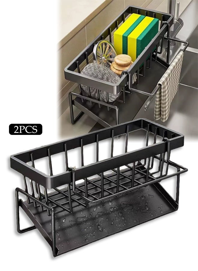 2 Pack Stainless Steel Dishwashing Sponge Holder, Sink Caddy Organizer Rack, Dish Soap and Sponge Holder for Kitchen Accessories Storage - Image 2